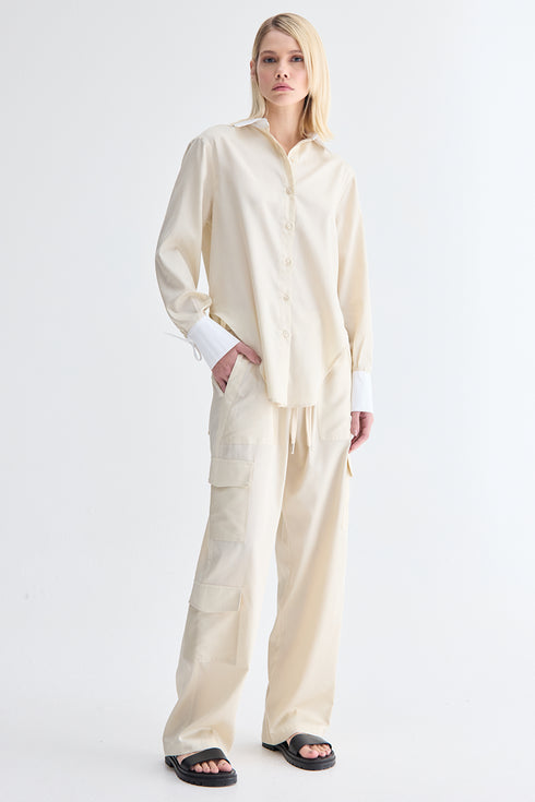 CAMISA BICOLOR BEGE